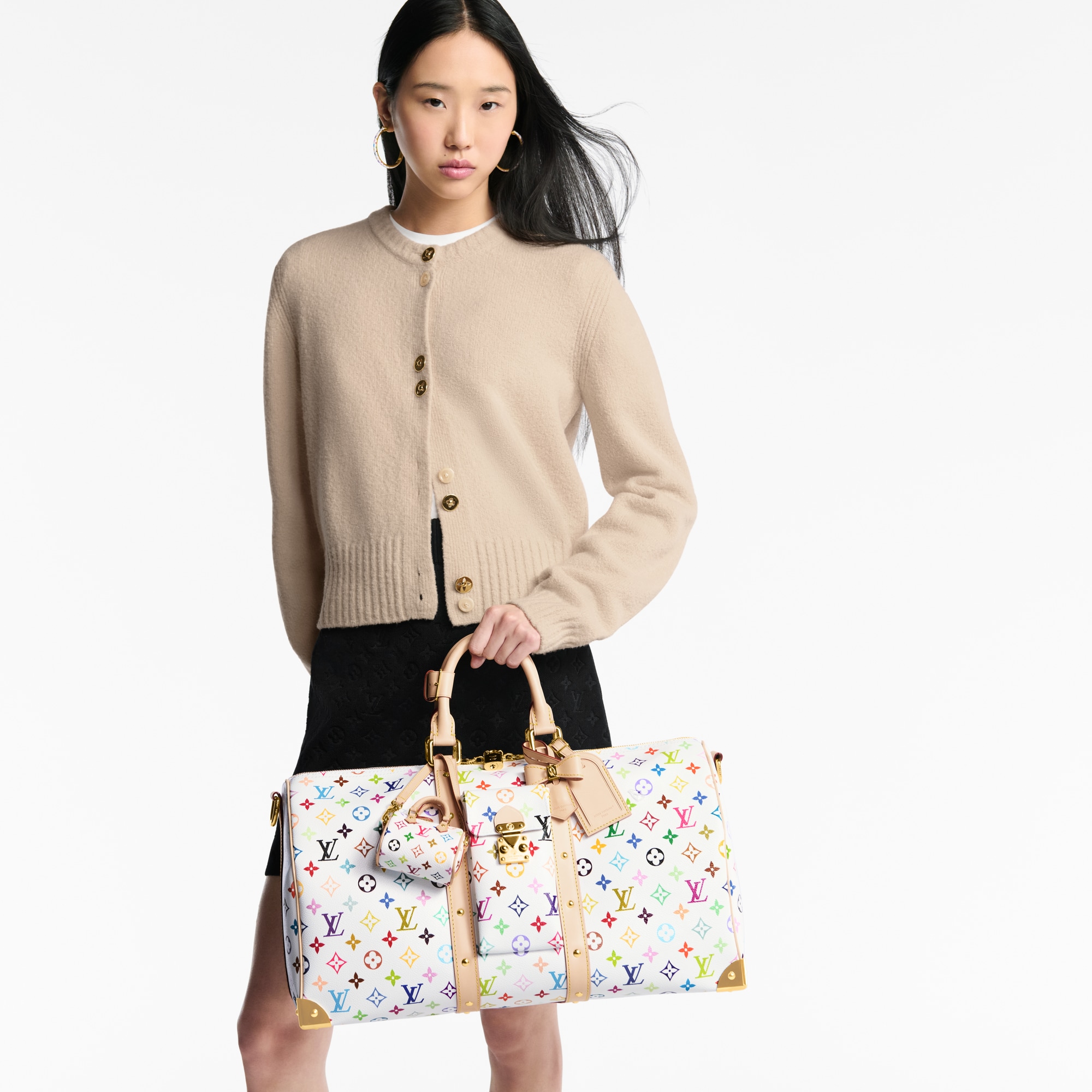 Micro Speedy Bag Charm . - Luxury Accessories - M01882 Beige